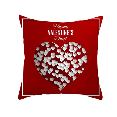Funda de Almohada de Lino Rojo Corazón para San Valentín - Image 20