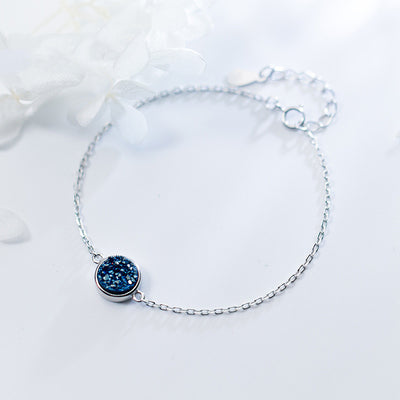 Pulsera de Plata S925 Estilo Cianita Sintética Mujer Coreano