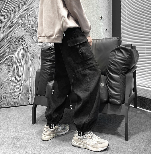 Pantalones de Trabajo Holgados Talla Grande Negro - Estilo Urbano Moderno - Image 11