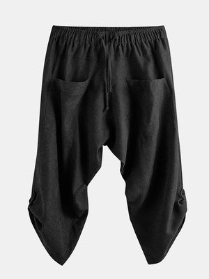Pantalones Holgados de Algodón y Lino Estilo Chino con Puños Estampados - Image 6