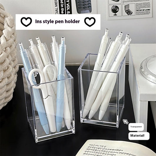 Organizador Acrílico Transparente para Escritorio - Soporte Multifuncional para Oficina y Maquillaje