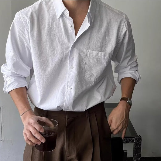 Camisa Suelta de Manga Larga para Hombre - Primavera y Otoño - Image 7