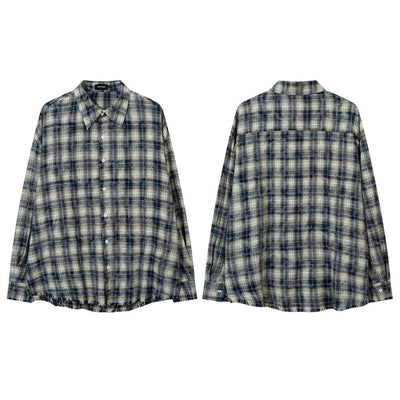 Camisa Cuadriculada Punk Suelta para Hombre - Estilo Rebelde - Image 8