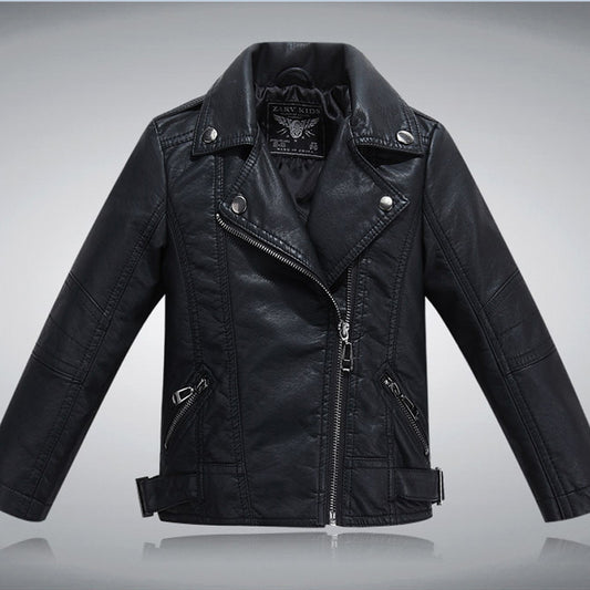 Chaqueta de Cuero PU con Solapa para Niños - Estilo Fashion - Image 2