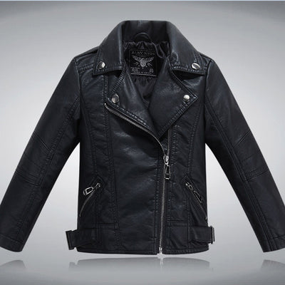 Chaqueta de Cuero PU con Solapa para Niños - Estilo Fashion - Image 2