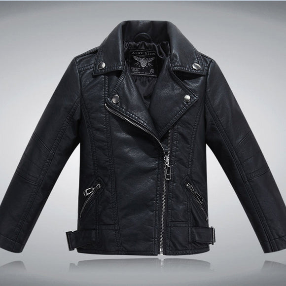 Chaqueta de Cuero PU con Solapa para Niños - Estilo Fashion