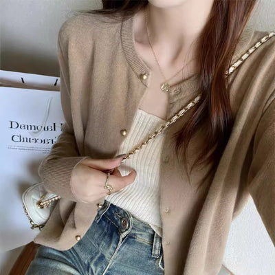 Cardigan Tejido Gris para Mujer - Abrigo Suéter Premium Otoño - Image 17