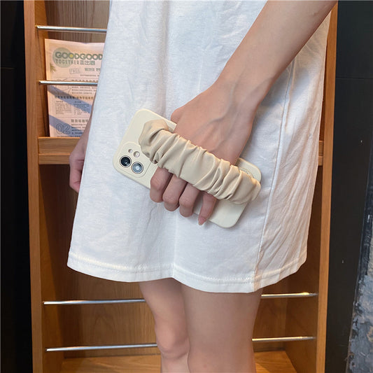 Funda de Cuero Blanco Antiguo con Correa de Muñeca