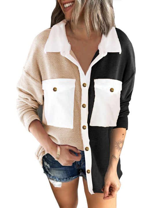 Chaqueta Cardigan Mujer con Contraste de Colores - Image 5