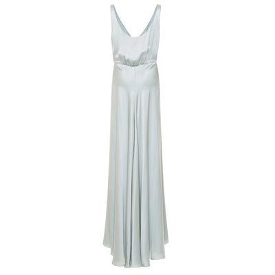 Vestido Satinado Largo con Abertura Lateral - Image 8