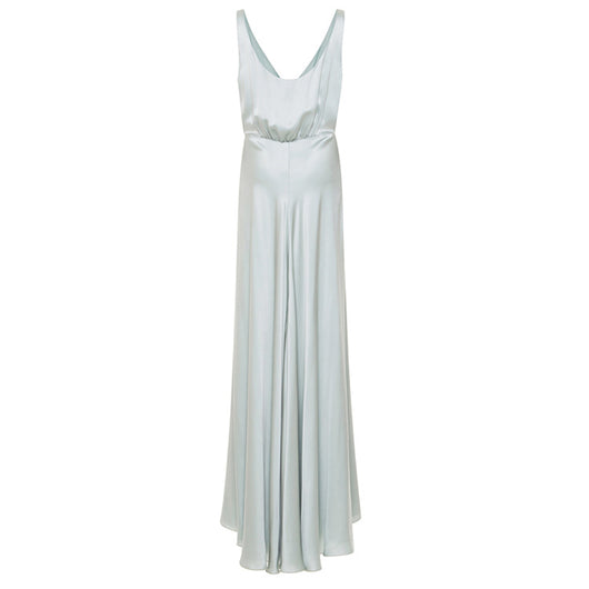 Vestido Satinado Largo con Abertura Lateral - Image 8