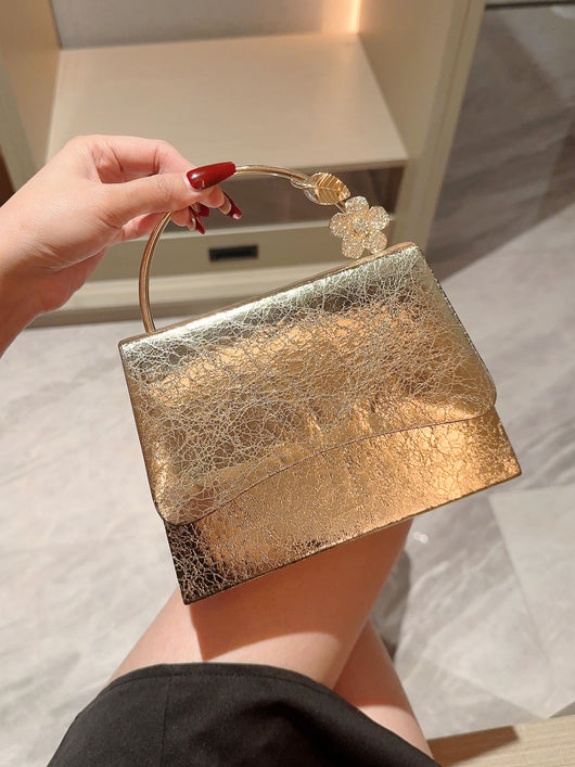 Bolso de Noche Elegante en Cuero Brillante con Solapa - Image 9
