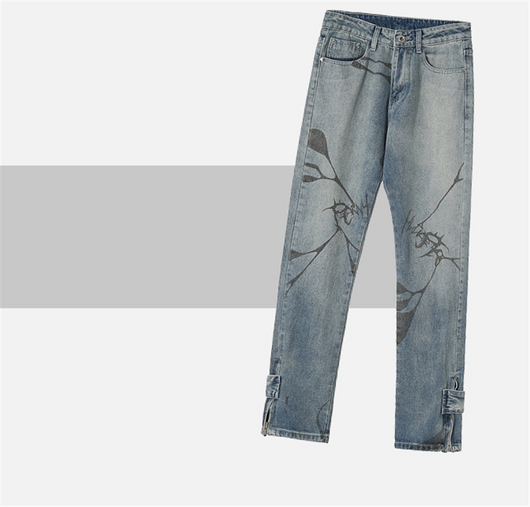 Jeans con Botones Estampados y Puños con Cierre - Image 5