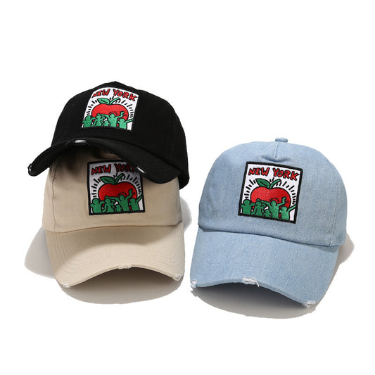 Gorra de Béisbol Retro con Parche Bordado y Agujeros de Ventilación