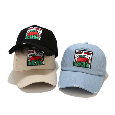 Gorra de Béisbol Retro con Parche Bordado y Agujeros de Ventilación