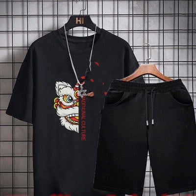 Conjunto Casual de Dos Piezas para Hombre: Playera y Shorts de Tendencia Coreana - Image 40