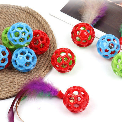 Juguete Pelota Hueca Resistente para Perros y Gatos - Caucho TPR Bicolor