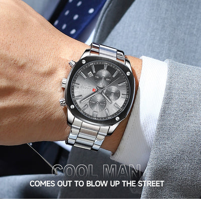 Reloj Empresarial Impermeable para Hombre con Seis Agujas y Calendario - Image 16