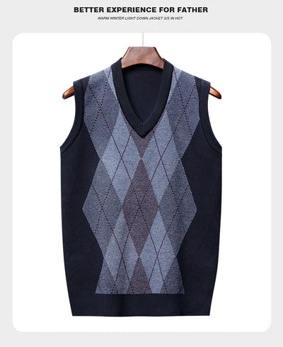 Chaleco Tejido sin Mangas a Cuadros para Hombre - Estilo Casual Moderno - Image 8