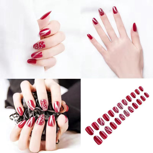 Uñas Postizas Decoradas con Lazo y Corona - Parches de Uñas Artísticas - Image 11