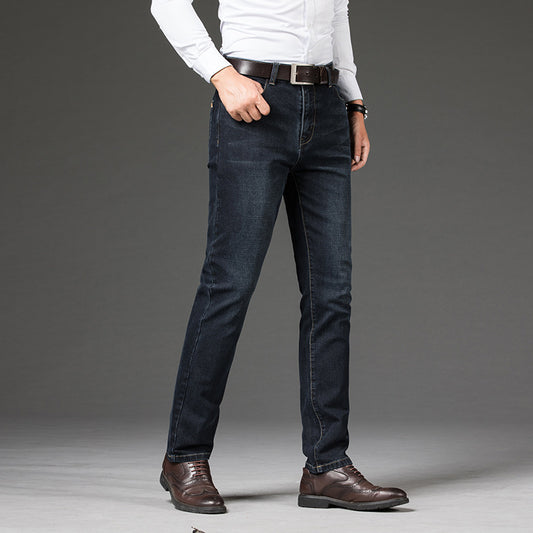 Pantalones Vaqueros Talla Grande para Hombre con Elasticidad y Corte Recto