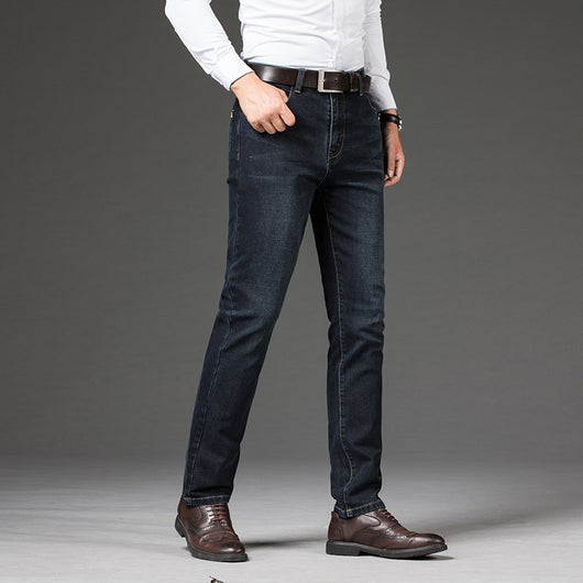 Pantalones Vaqueros Talla Grande para Hombre con Elasticidad y Corte Recto