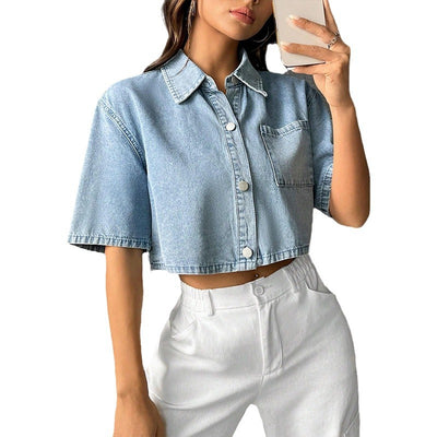 Chaleco Denim Delgado Manga Corta para Mujer - Image 5