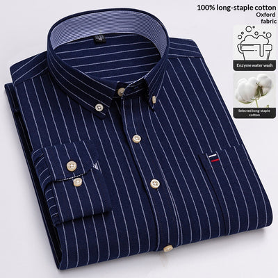 Camisa Cuadriculada Casual de Manga Larga para Hombre Talla Grande - Image 13