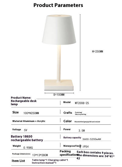 Lámpara de Mesa LED Táctil Nórdica Moderna - Aluminio Metal Diseño Hotel - Image 16
