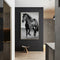 Cuadro Caballo Negro Moderno para Sala de Estar - Arte de Pared Contemporáneo