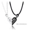 Love Couple Necklace Pair Of Magnet Stone Rotating Necklaces Matte Negro Plateado
