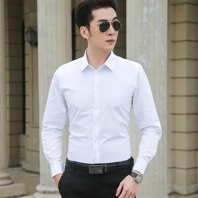 Camisa Blanca Manga Larga Slim Fit para Hombre - Versátil y Elegante