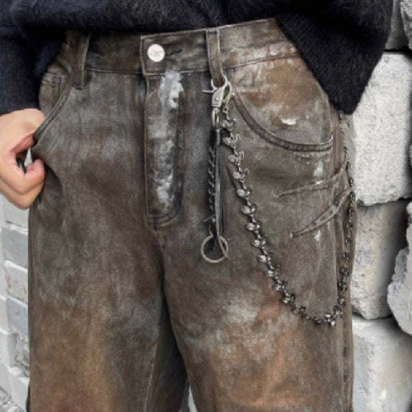 Cadena de Cintura Denim para Hombre con Dije de Plata Vine Negra