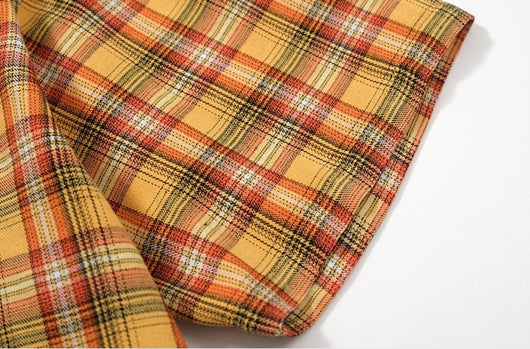 Camisa Cuadros Amarilla con Bordados y Manga Corta - Image 10