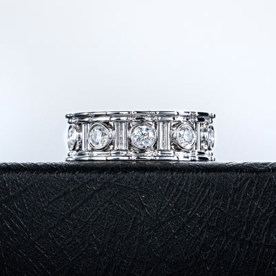 Anillo Lujo Ligero Plata 925 con Incrustación Columna Romana y Moissanita para Mujer - Image 12