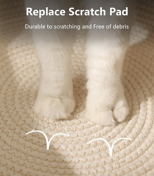 Cama Tejida para Gatos con Cola de Juguete - Casa Felina de Algodón y Lino Natural - Image 3