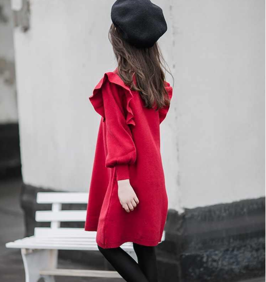 Vestido Princesa Tejido Rojo para Niñas - Image 11