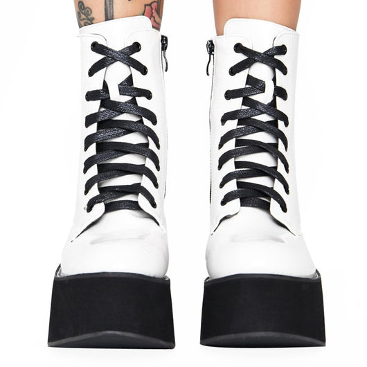 Botas Tobilleras de Charol con Plataforma y Cordones para Mujer - Image 17
