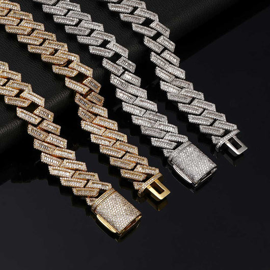 Cadena Cubana Hip Hop de Diamantes Doble Fila 18mm - Image 3