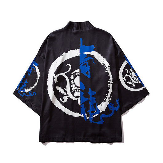 Bata Kimono Hombre Estilo Ukiyo-e Carpa Japonesa - Image 9