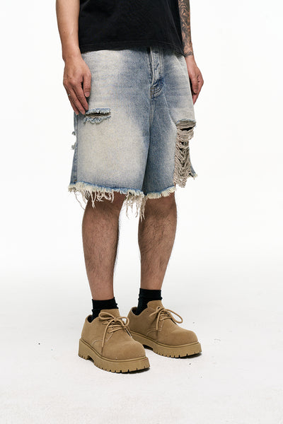 Shorts Vaqueros Holgados Estilo Retro Desgastado - Image 3