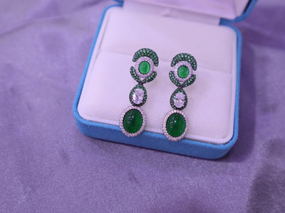 Aretes Vintage Florales con Esmeralda Simulada Versátiles - Image 17