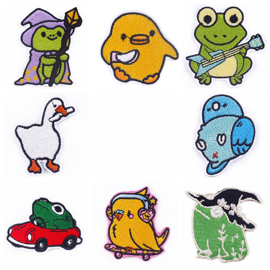 Parche Bordado Rana y Pato Cartoon