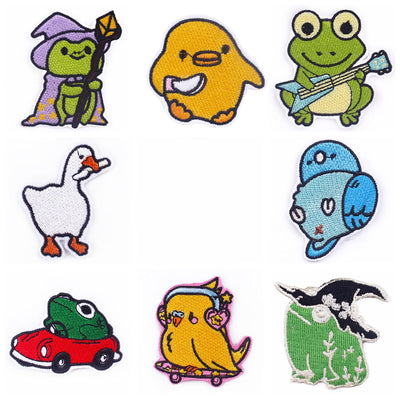 Parche Bordado Rana y Pato Cartoon