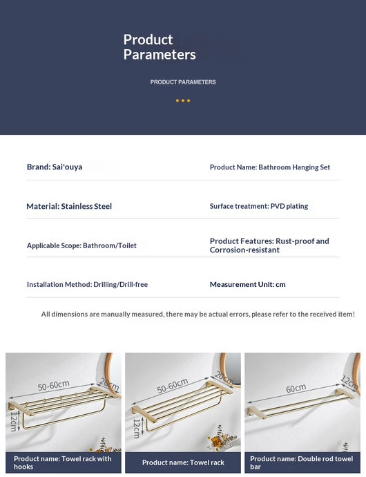 Repisa de Baño Estilo Francés Dorada Premium sin Taladro - Image 32