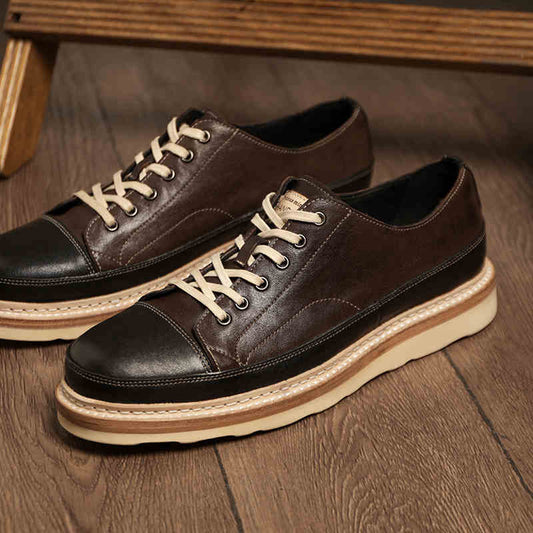 Zapatos Casuales de Cuero Genuino con Plataforma - Estilo Vintage Artesanal - Image 2