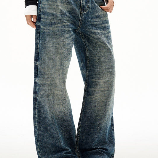 Pantalones Jeans Rectos Anchos para Hombre - Primavera y Otoño