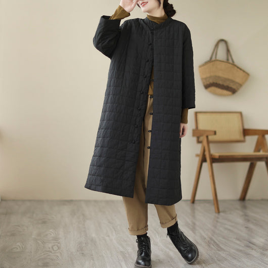 Abrigo de Algodón con Botones de Nudo Chino Retro para Mujer - Image 6