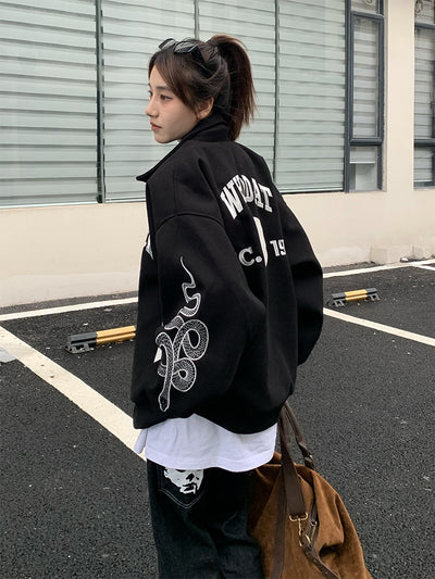 Chaqueta Suelta Estilo Street con Letras - Image 5