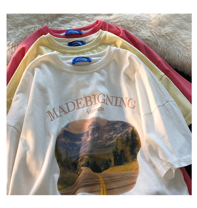 Playera Retro Estilo Hong Kong Amarillo Crema Manga Corta - Image 11